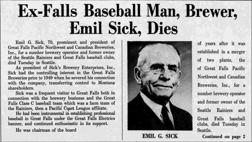 Emil Sick Baseball Empire