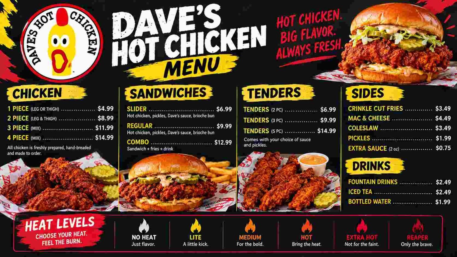 Dave’s Hot Chicken Menu