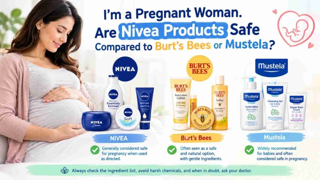i’m a pregnant woman. are nivea products safe compared to burt’s bees or mustela