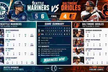 seattle mariners vs baltimore orioles match player stats